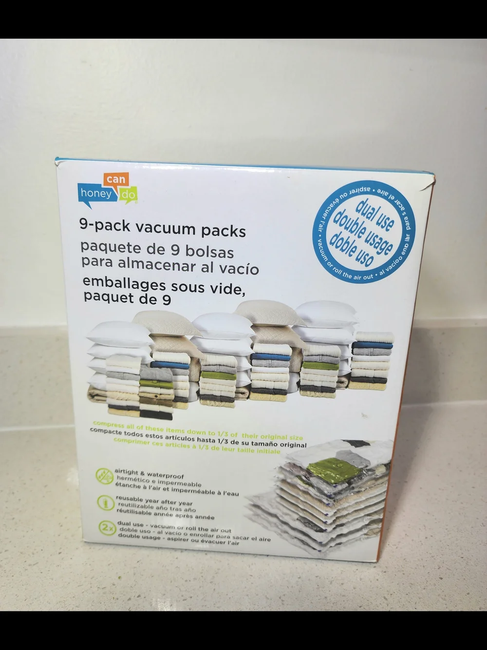 Vacuum Storage Bags  9 Pack - Heavy Duty- Reusable Space Savers New With Tags